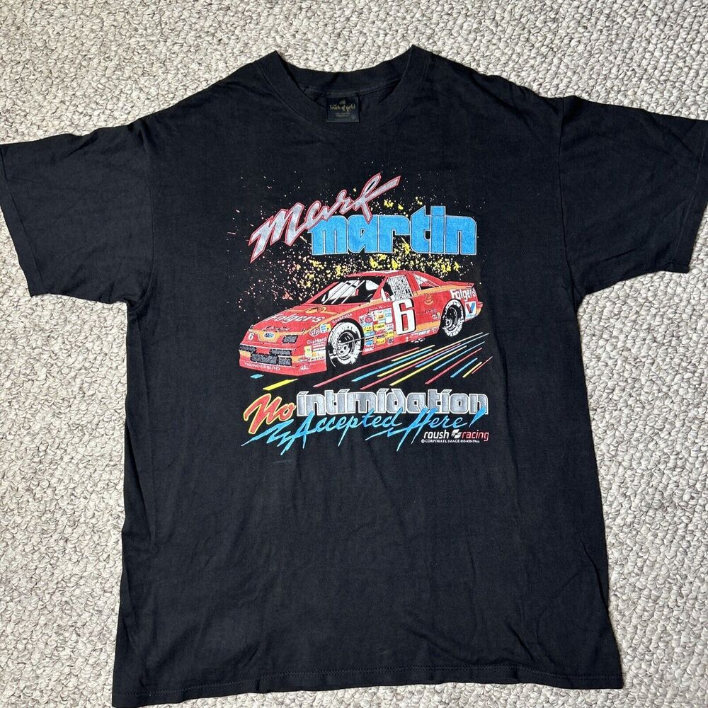 Vintage Mark Martin Single Stitch T Shirt Men’s XL Touch Of Gold Roush Racing